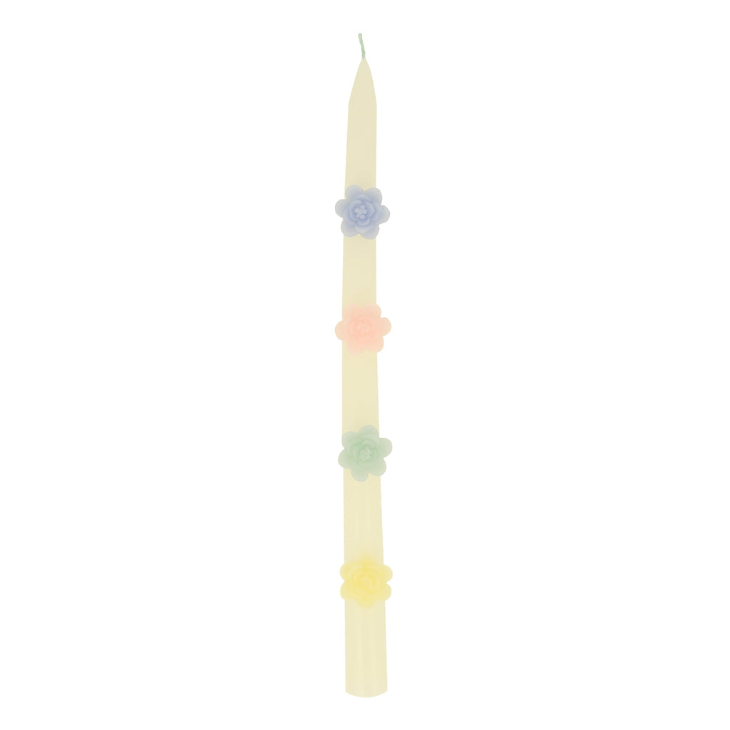 Pastel Flowers Taper Candles, Set of 2