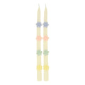 Pastel Flowers Taper Candles, Set of 2