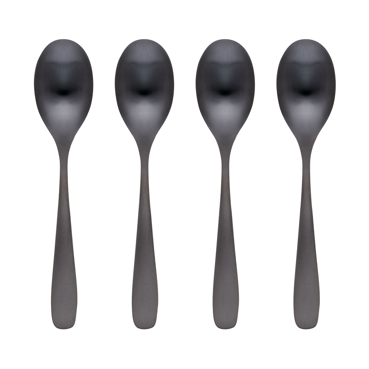 Eliana Black Satin Dinner Spoons, Set of 4