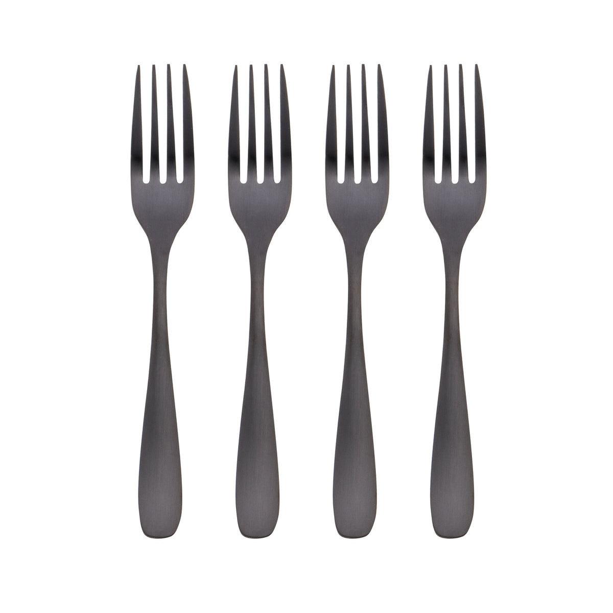 Eliana Black Satin Salad Forks, Set of 4