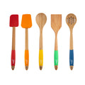 Fiesta Bamboo 5-Piece Silicone Utensil Set