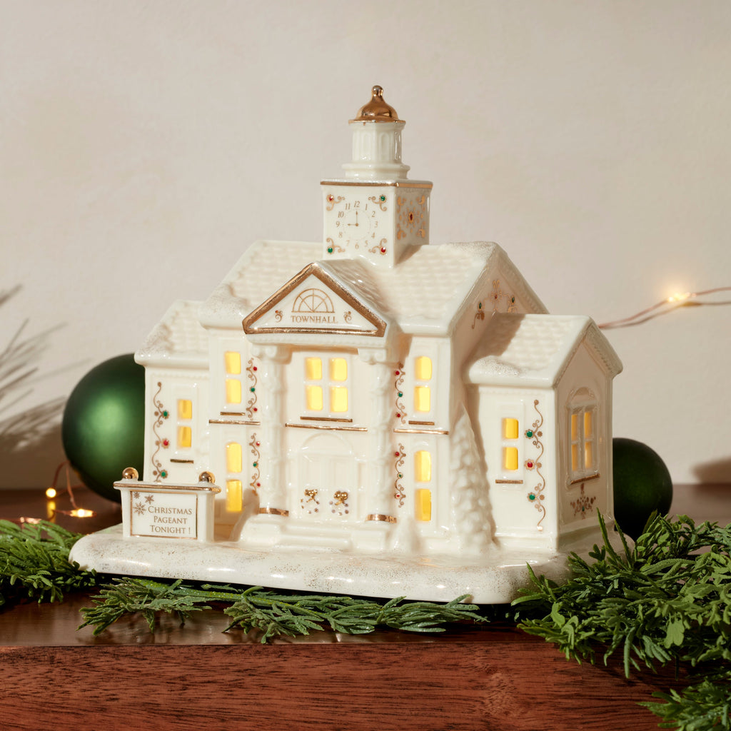 Mistletoe Park Town Hall Lit Figurine