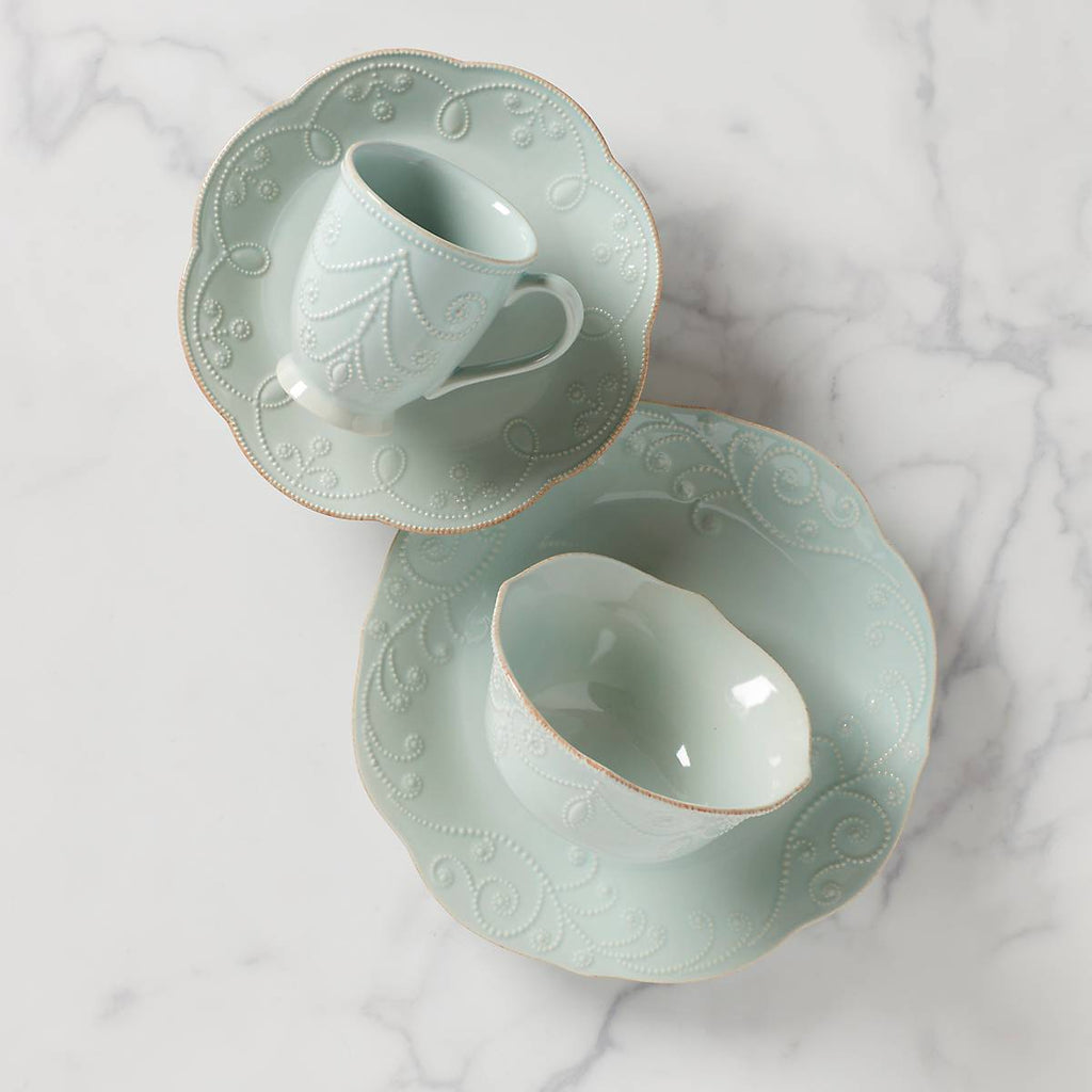 French Perle Ice Blue 4-Piece Place Setting