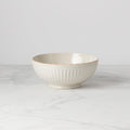 French Perle Groove White Medium Bowl