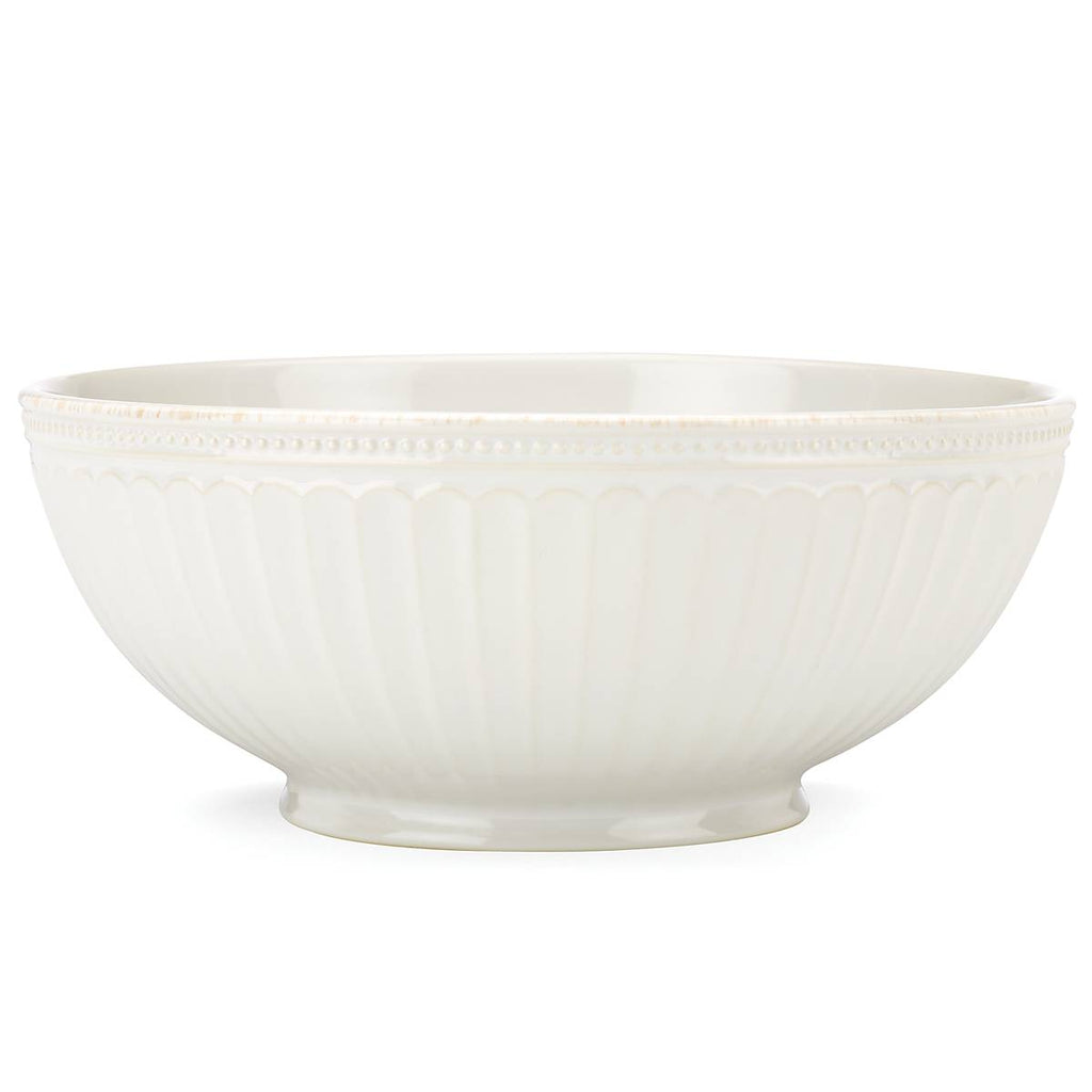 French Perle Groove White Medium Bowl