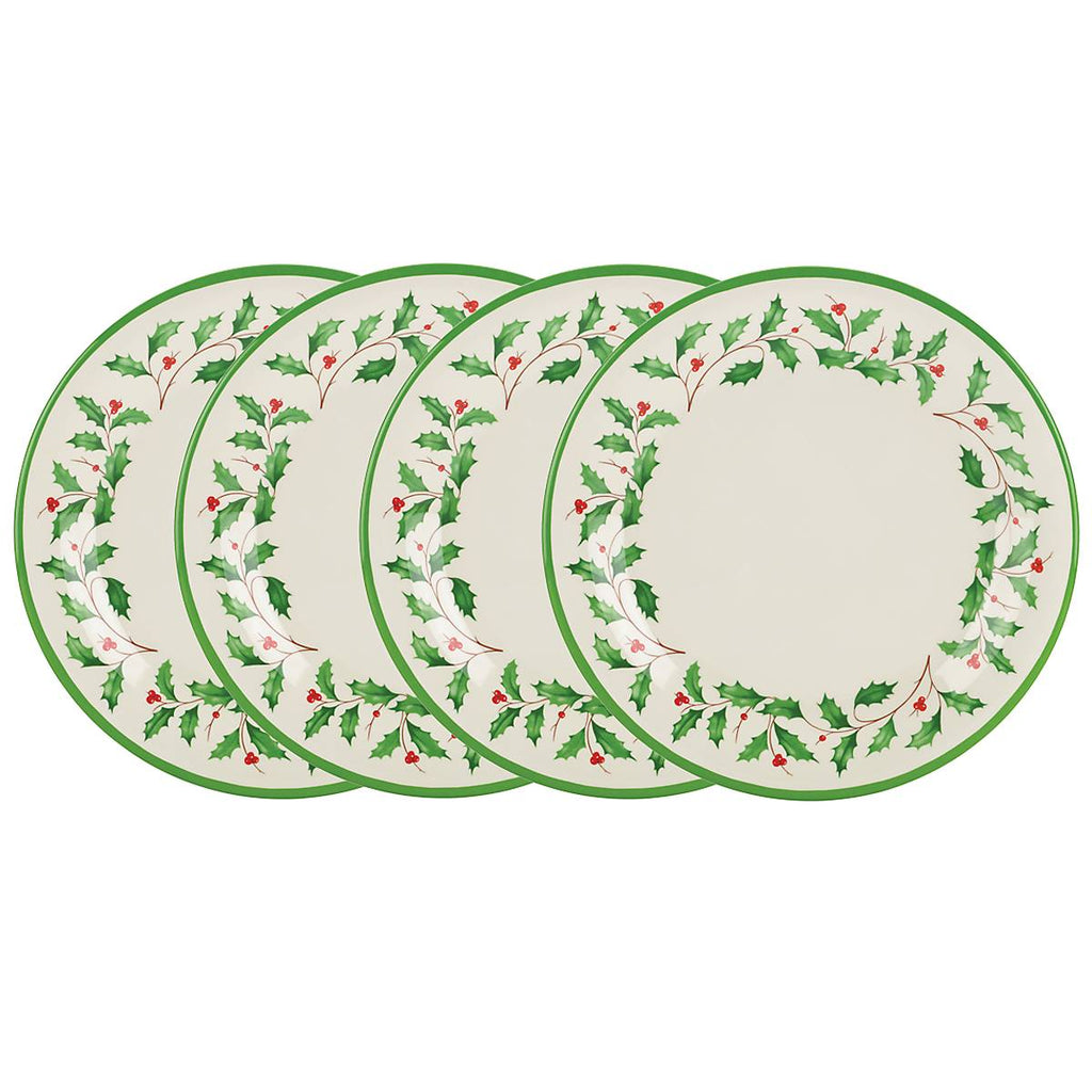 Holiday Melamine Dinner Plates, Set of 4