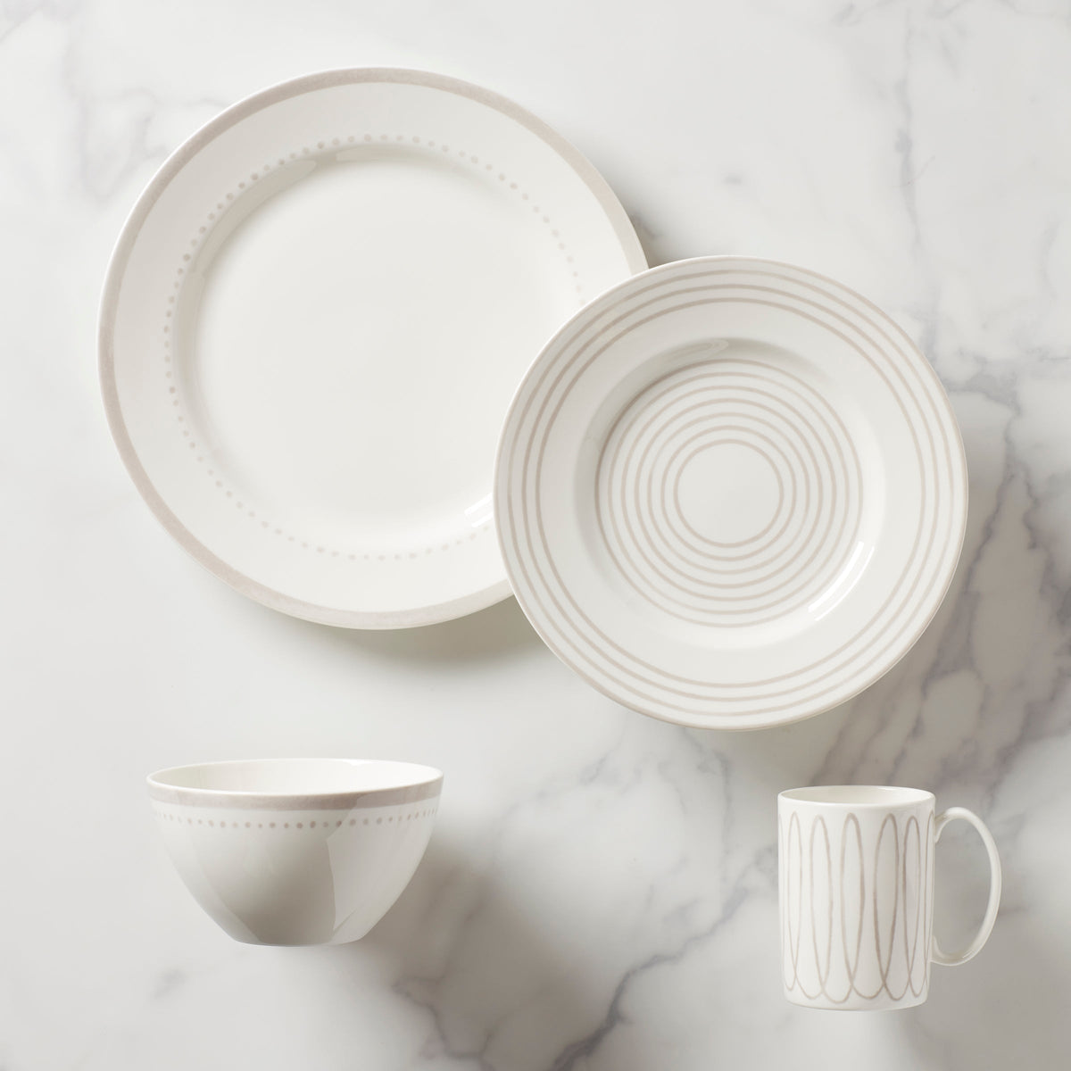 Charlotte Street Grey West 4-Piece Place Setting