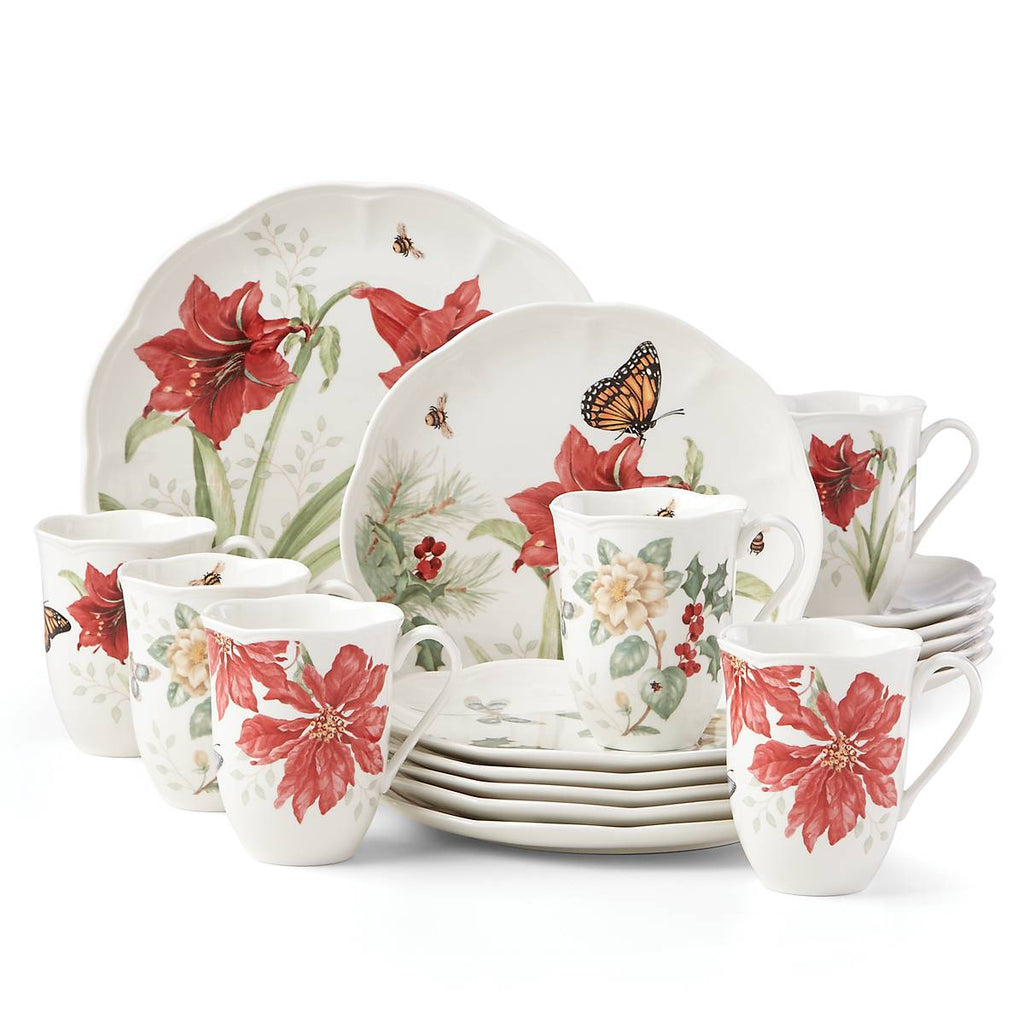 Butterfly Meadow Holiday 18-Piece Dinnerware Set