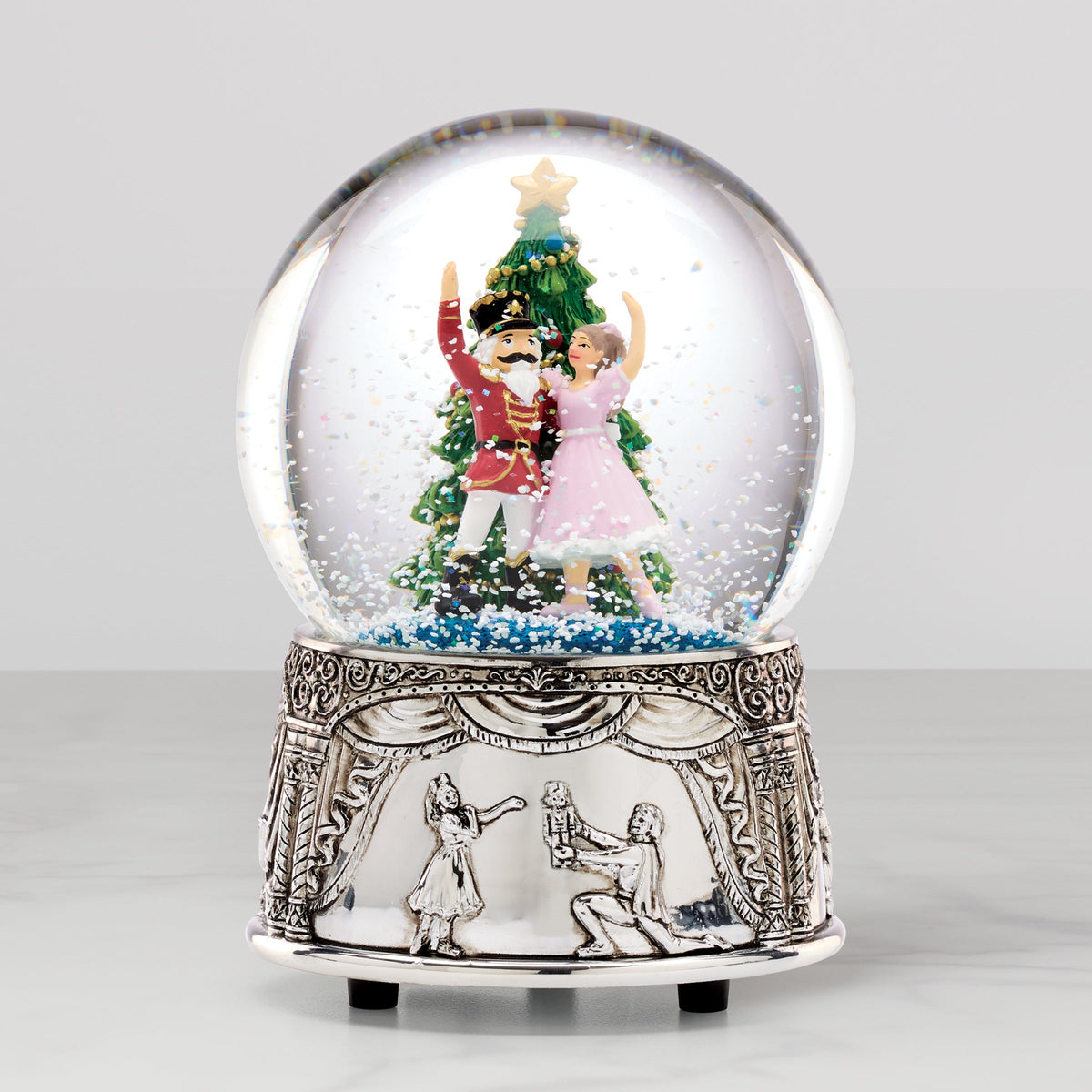 Nutcracker Suite Silverplate Musical Snow Globe