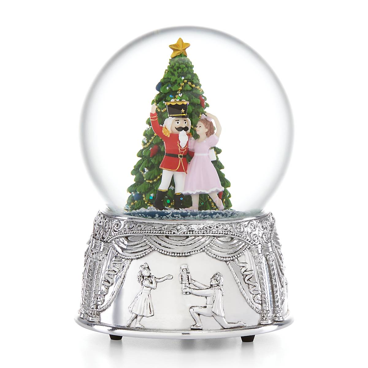 Nutcracker Suite Silverplate Musical Snow Globe