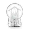 Nativity Silverplate Musical Snow Globe