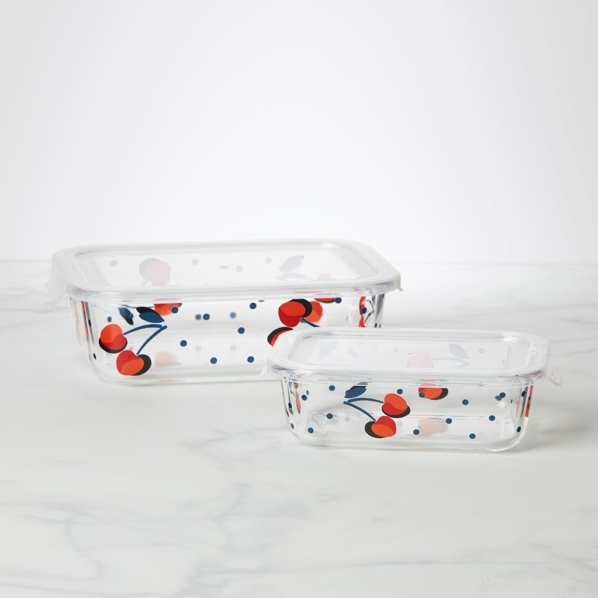 Vintage Cherry Dot 2-Piece Rectangular Storage Set