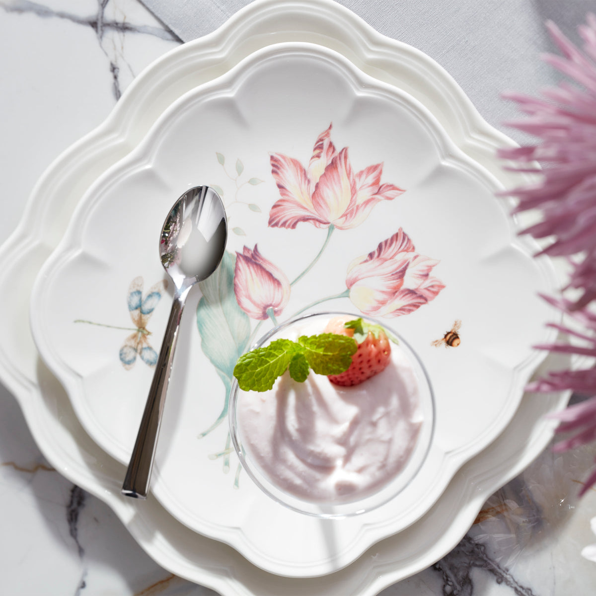 Butterfly Meadow Square Accent Plates, Set of 4