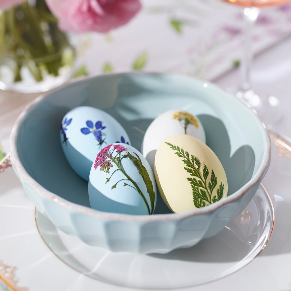 French Perle Scallop Ice Blue 12-Piece Dinnerware Set