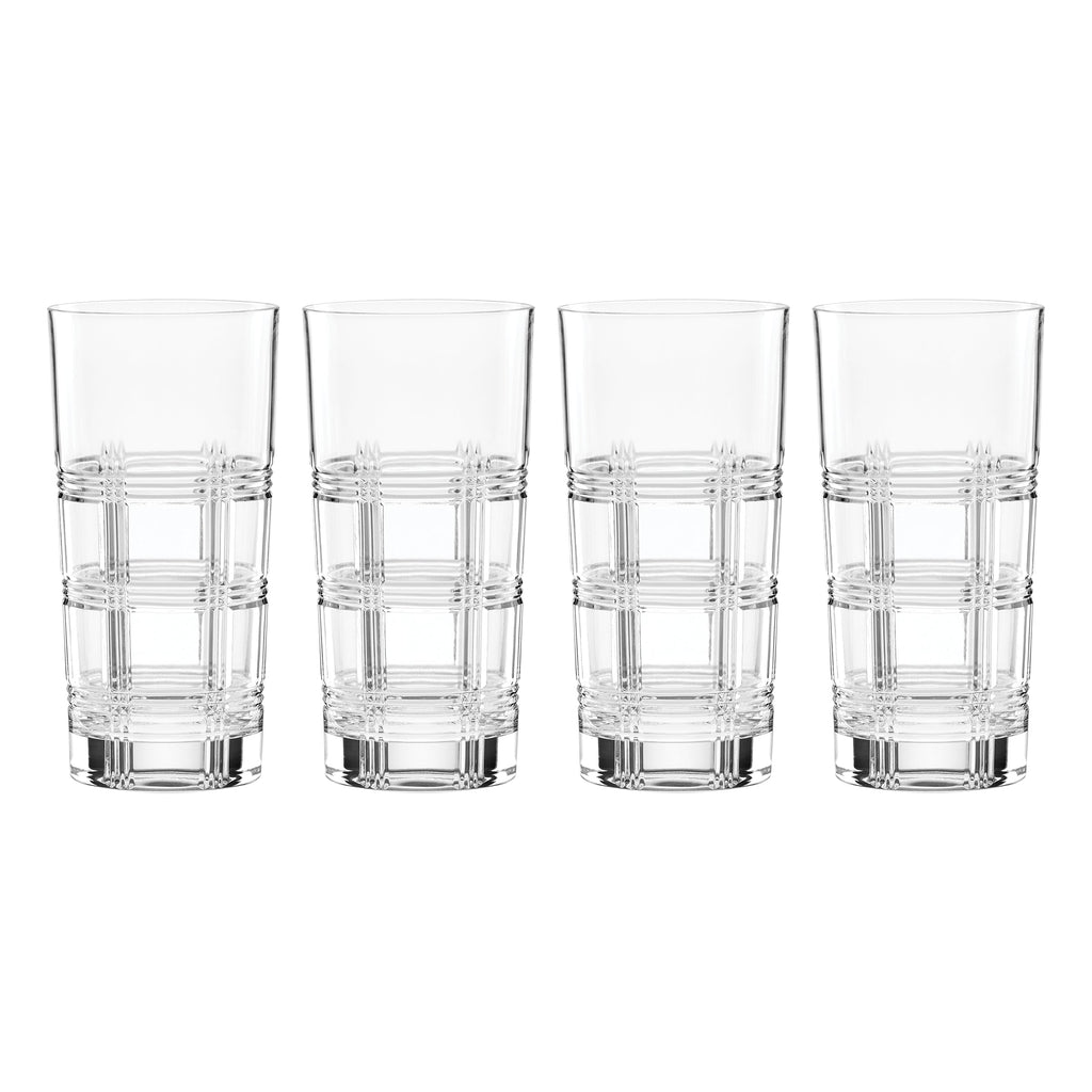 Hudson Crystal Highball Glasses, Set of 4