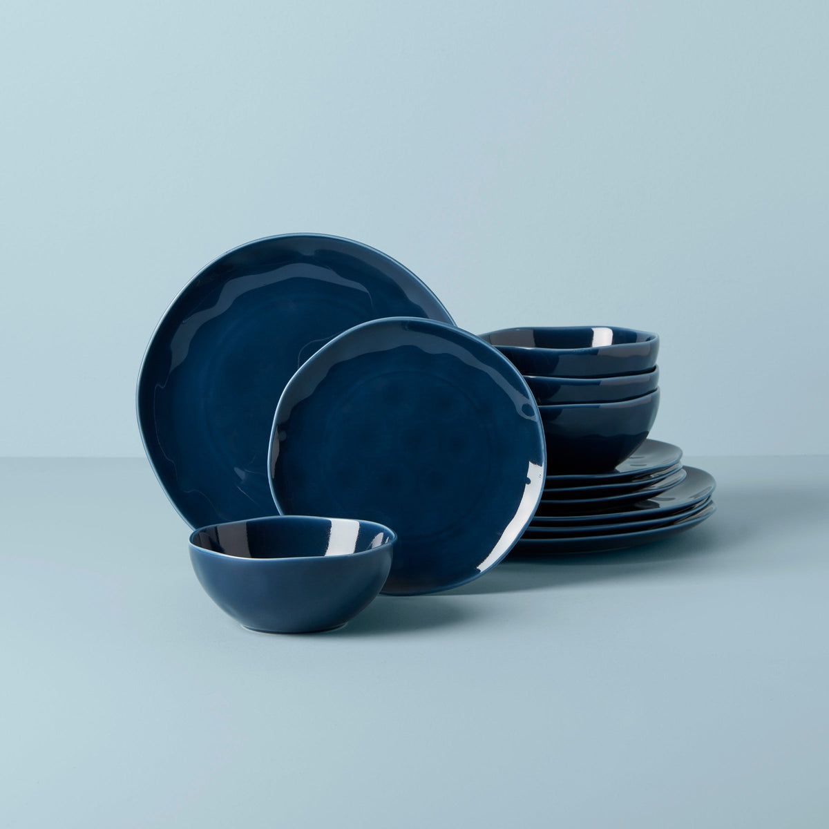 Bay Colors Blue 12-Piece Dinnerware Set