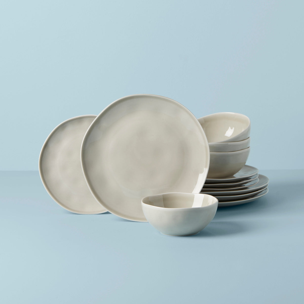 Bay Colors Grey 12-Piece Dinnerware Set