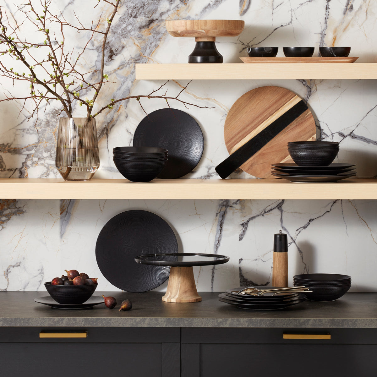 LX Collective Tray with 3 Dip Bowls