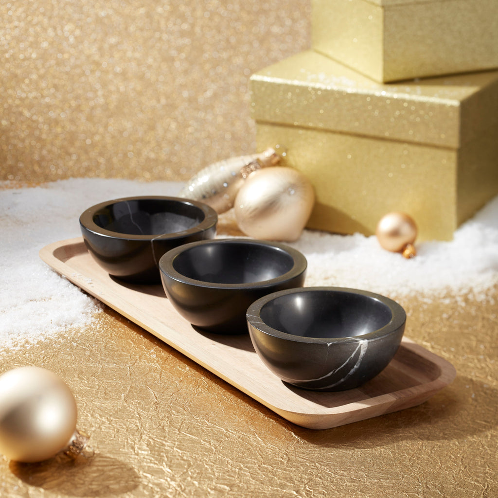 LX Collective Tray with 3 Dip Bowls