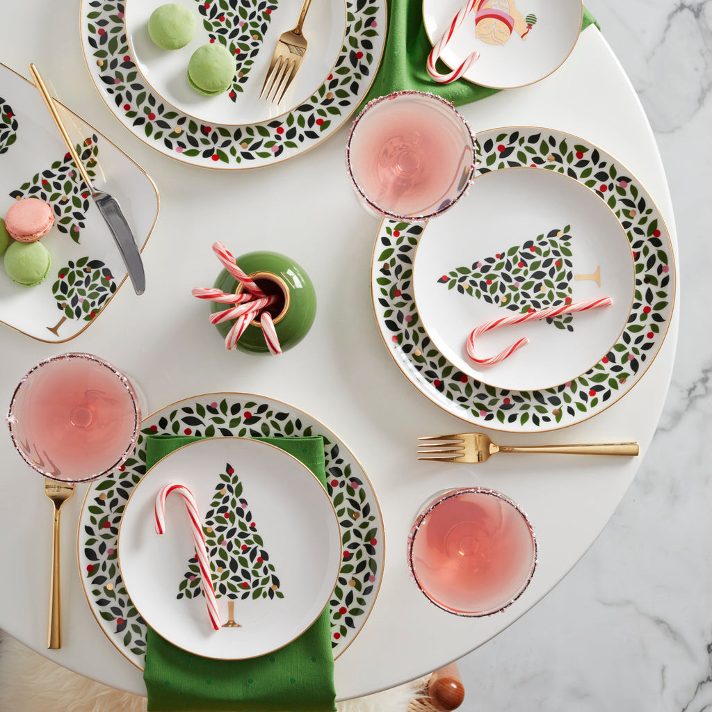 Evergreen Accent Plates, Set of 4