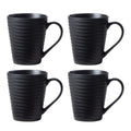 Ridge Black Mugs, Set of 4
