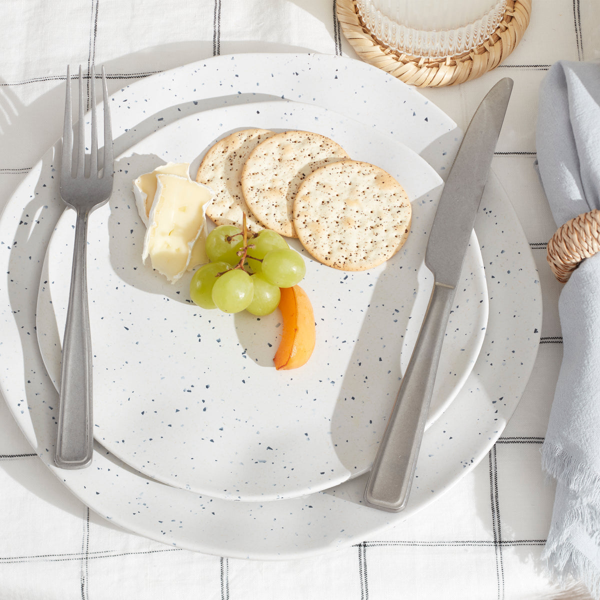 Terrazzo Melamine Cream 12-Piece Dinnerware Set