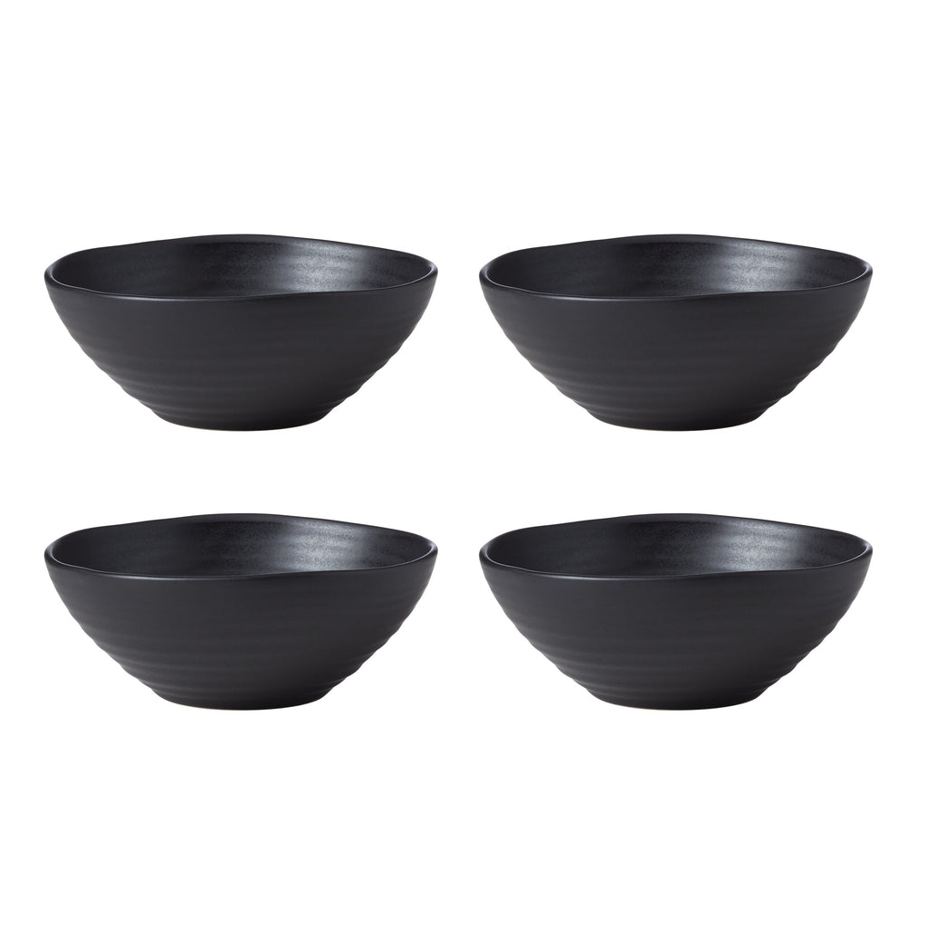 Ridge Black 12-Piece Dinnerware Set
