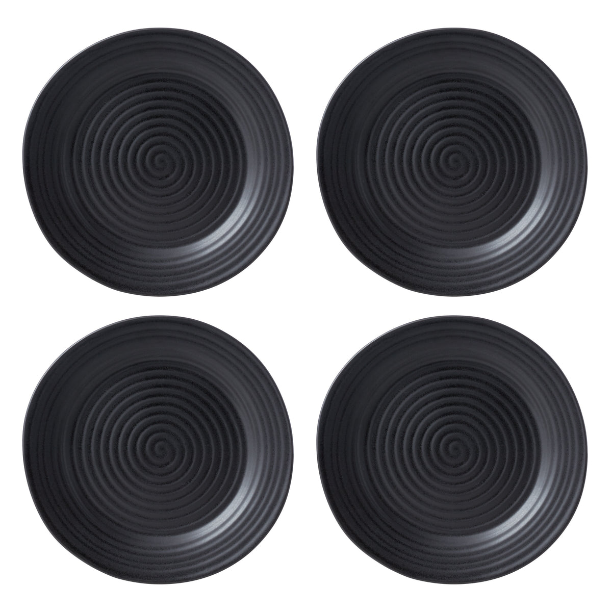 Ridge Black 12-Piece Dinnerware Set