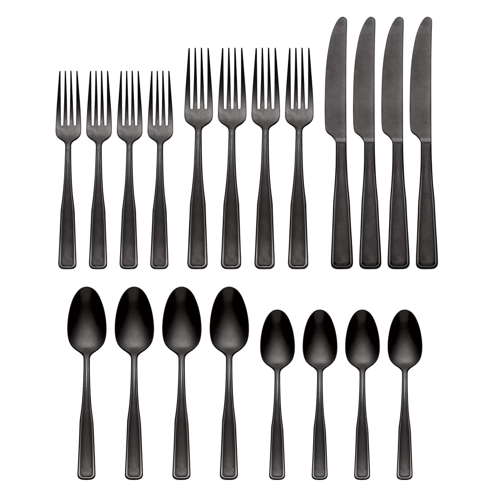 Reid Black Vintage 20-Piece Flatware Set