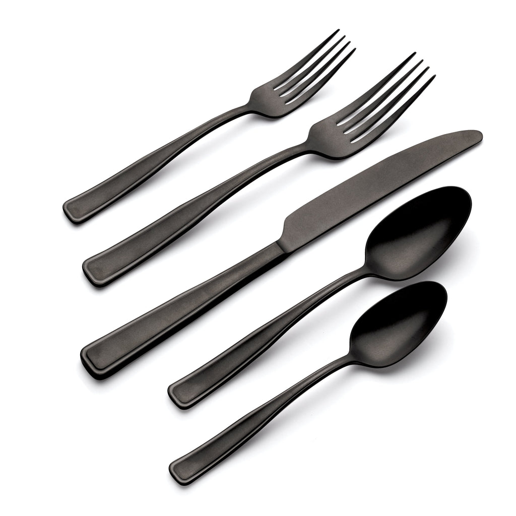 Reid Black Vintage 20-Piece Flatware Set