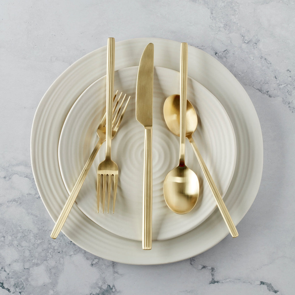 Dean Champagne Satin 20-Piece Flatware Set