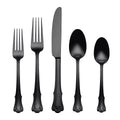 James Street Black Satin 20-Piece Flatware Set