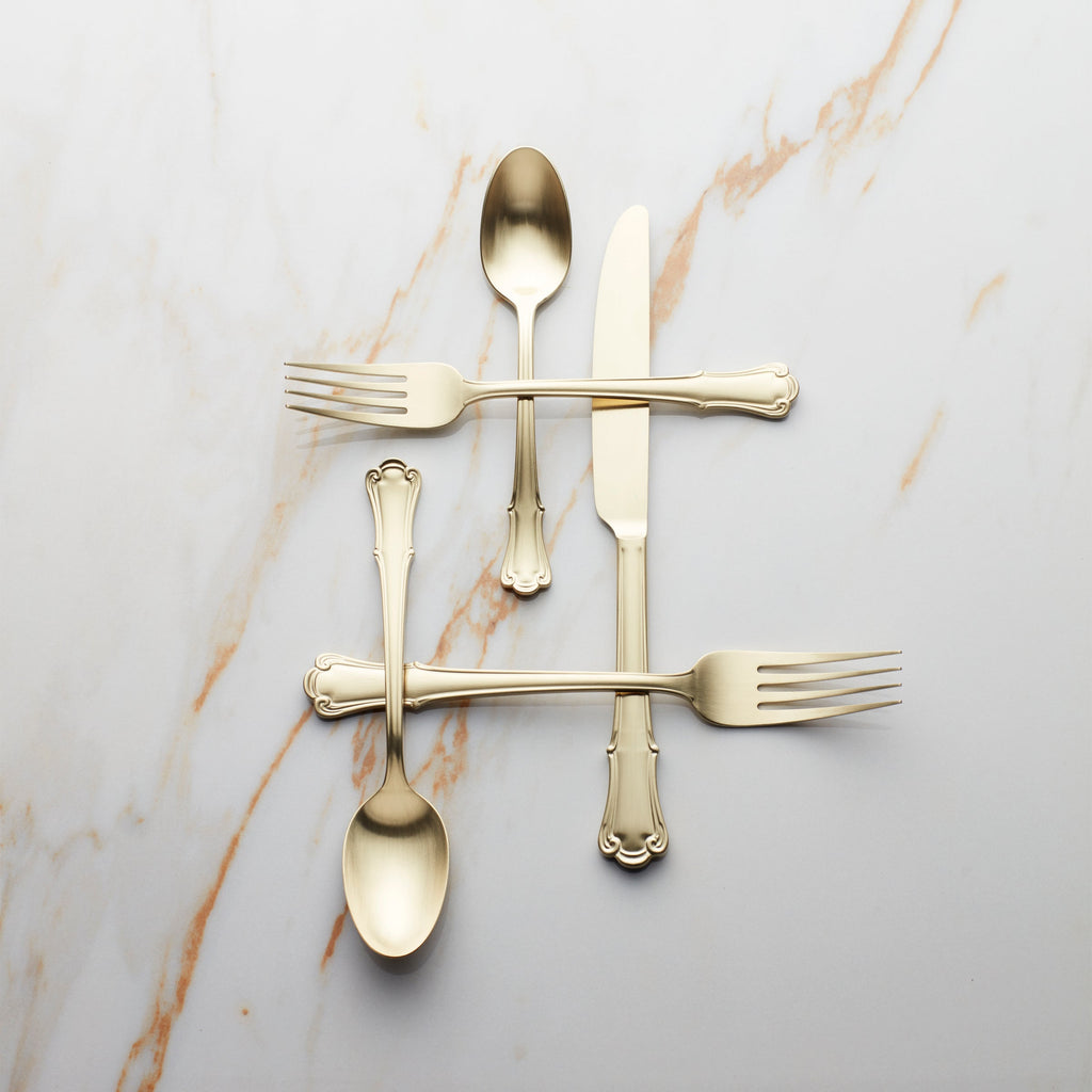 James Street Champagne Satin 20-Piece Flatware Set
