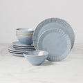 Artisanal Stripe Blue 12-Piece Dinnerware Set