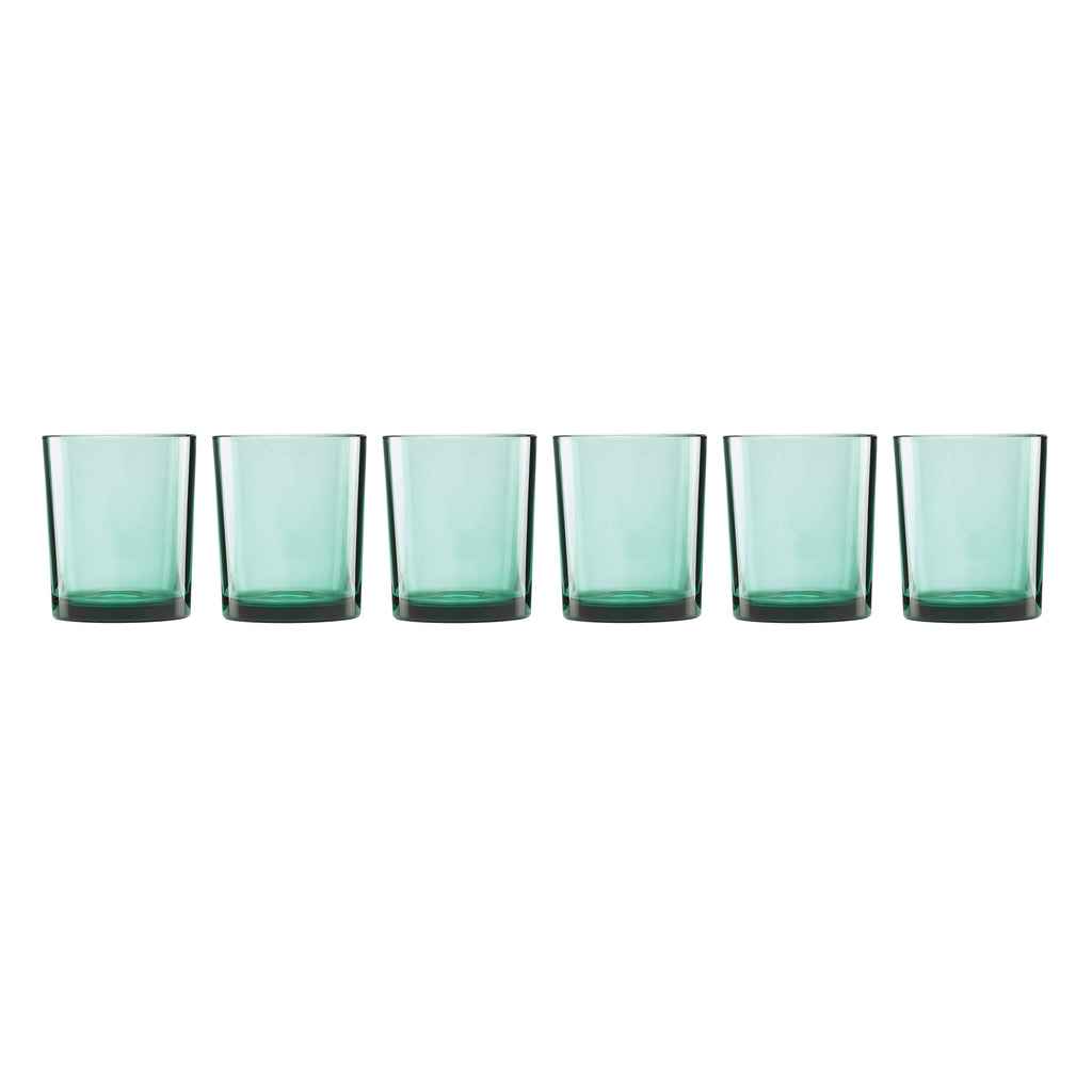 Merry & Bright Stackable Green Tall Glasses, Set Of 6