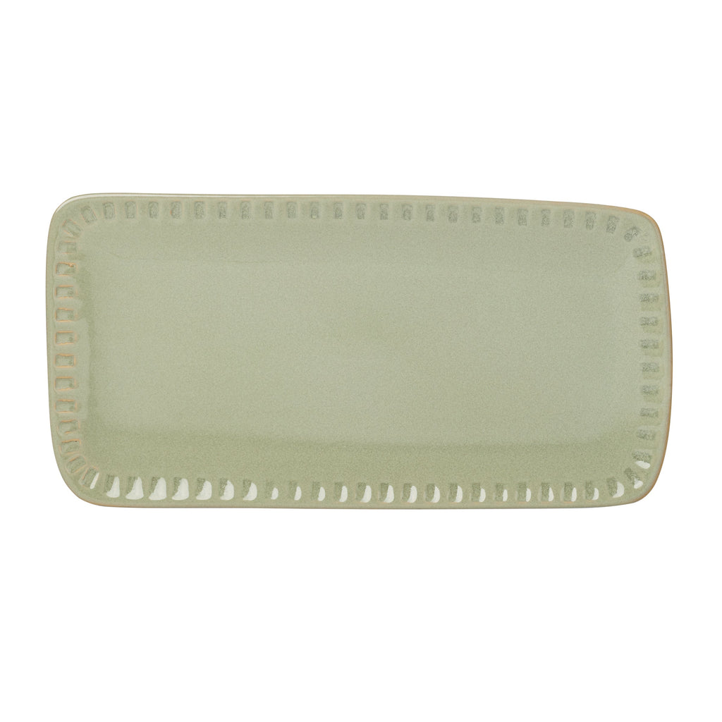 Artisanal Stripe Green Hors d'Oeuvres Tray