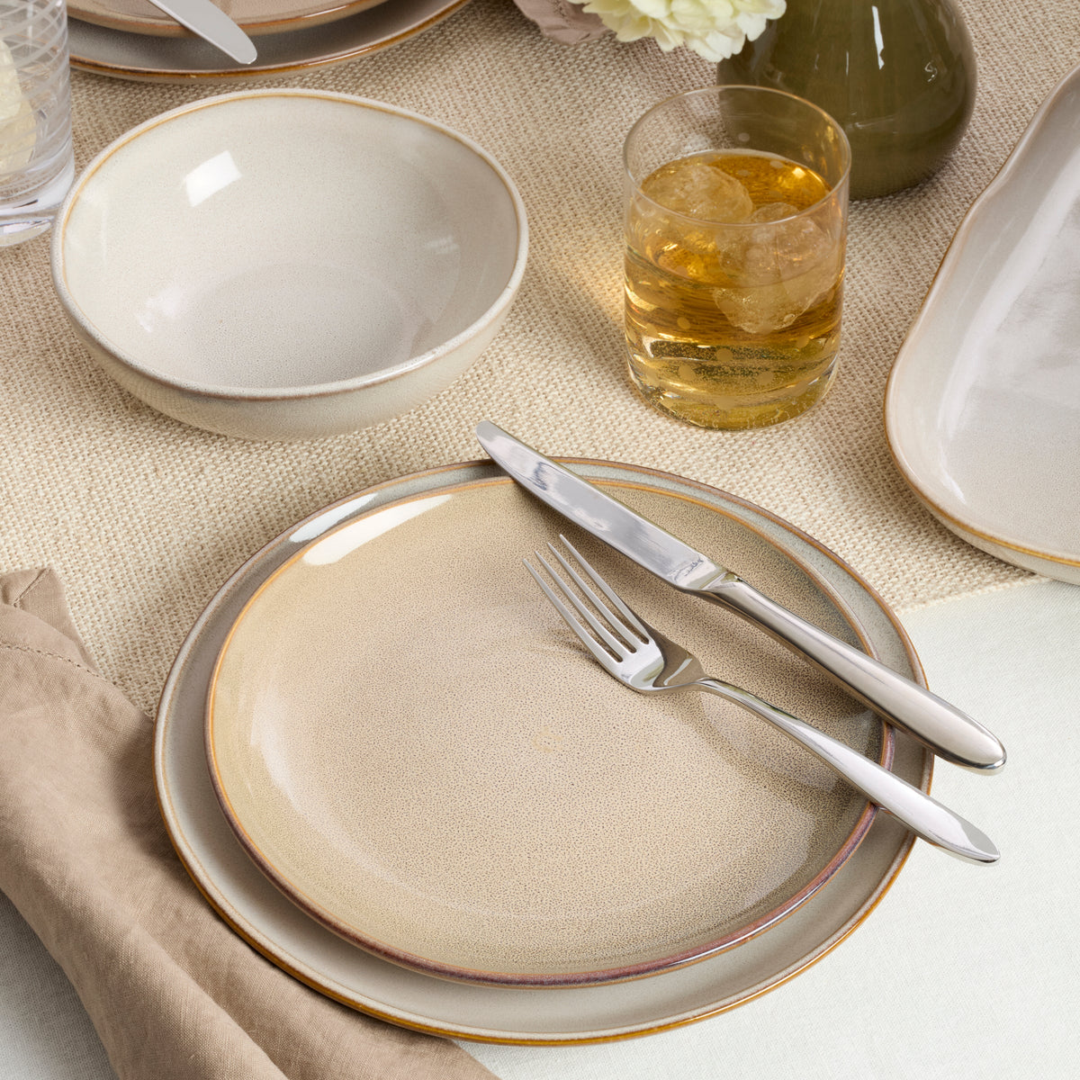 Organic Shades Oatmeal 18-Piece Dinnerware Set