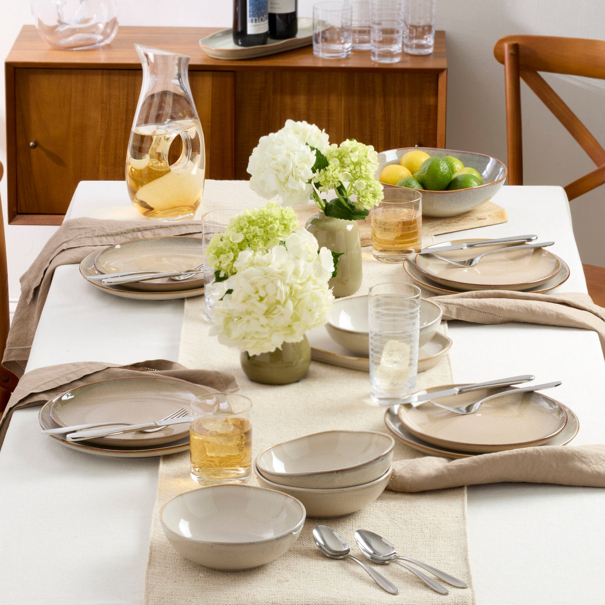 Organic Shades Oatmeal 12-Piece Dinnerware Set
