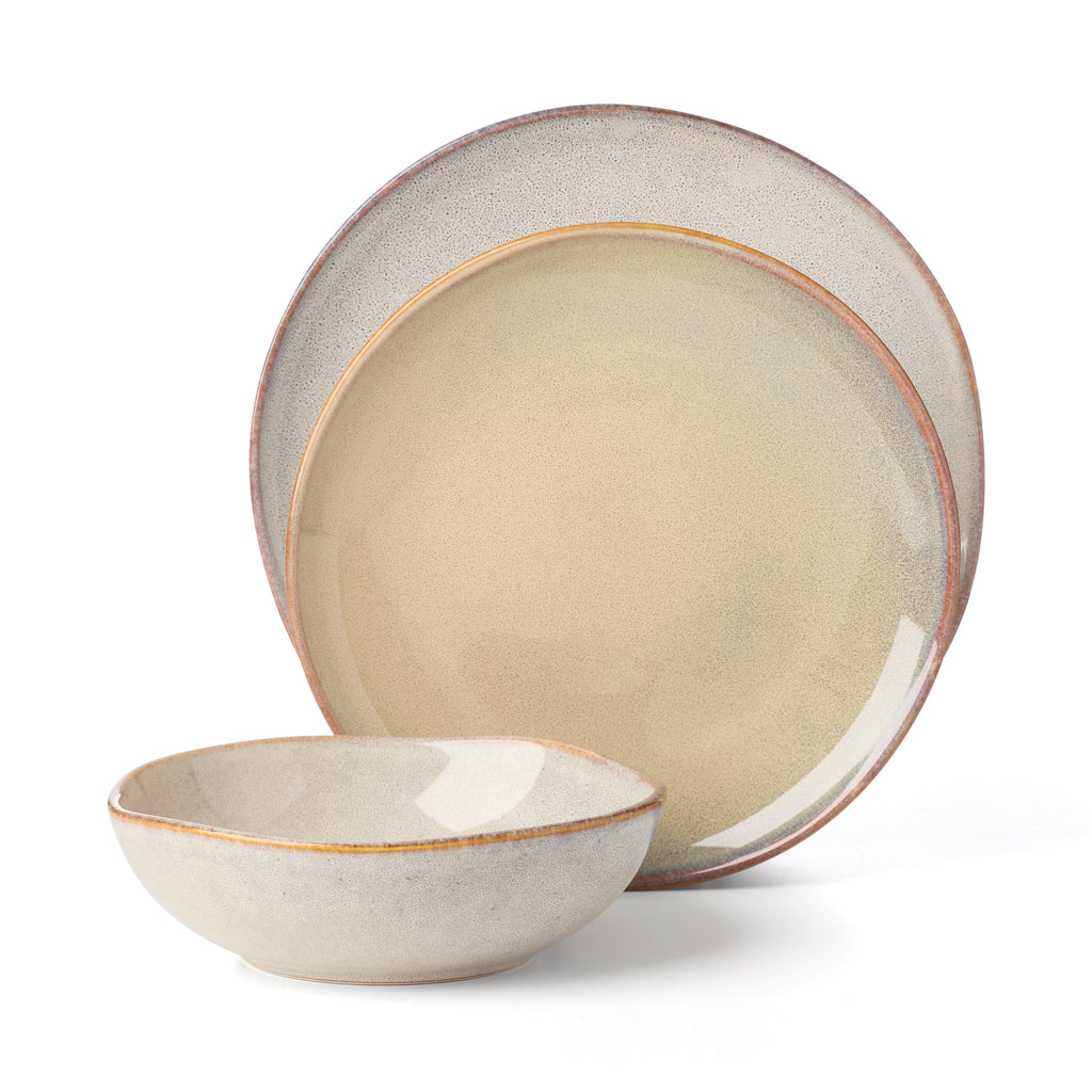 Organic Shades Oatmeal 12-Piece Dinnerware Set