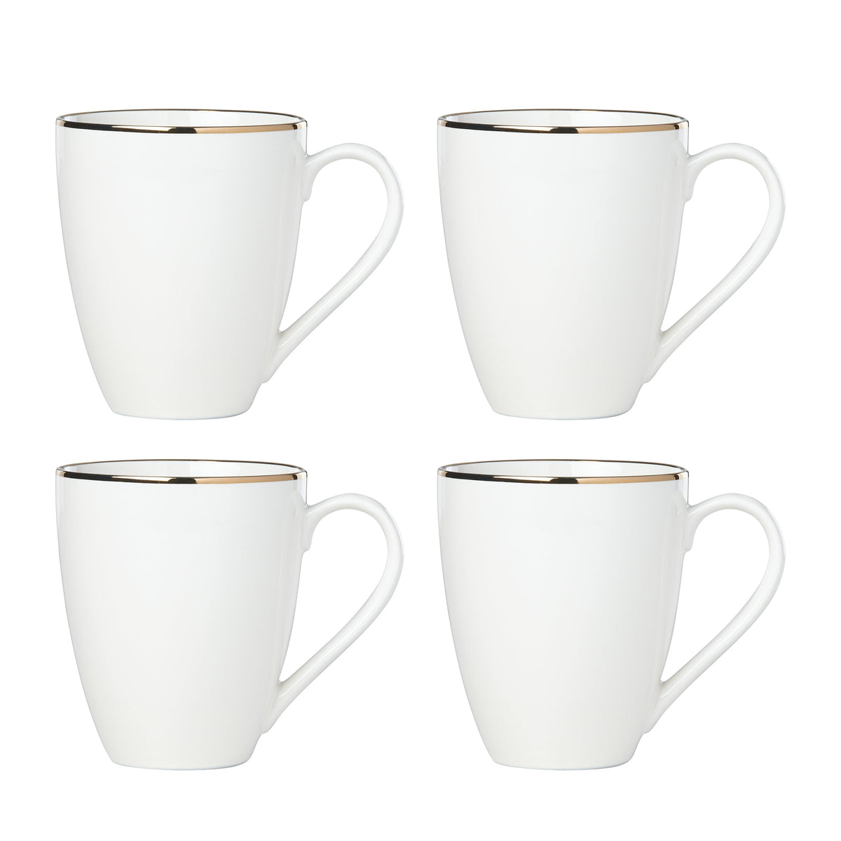 Trianna White Mugs, Set of 4