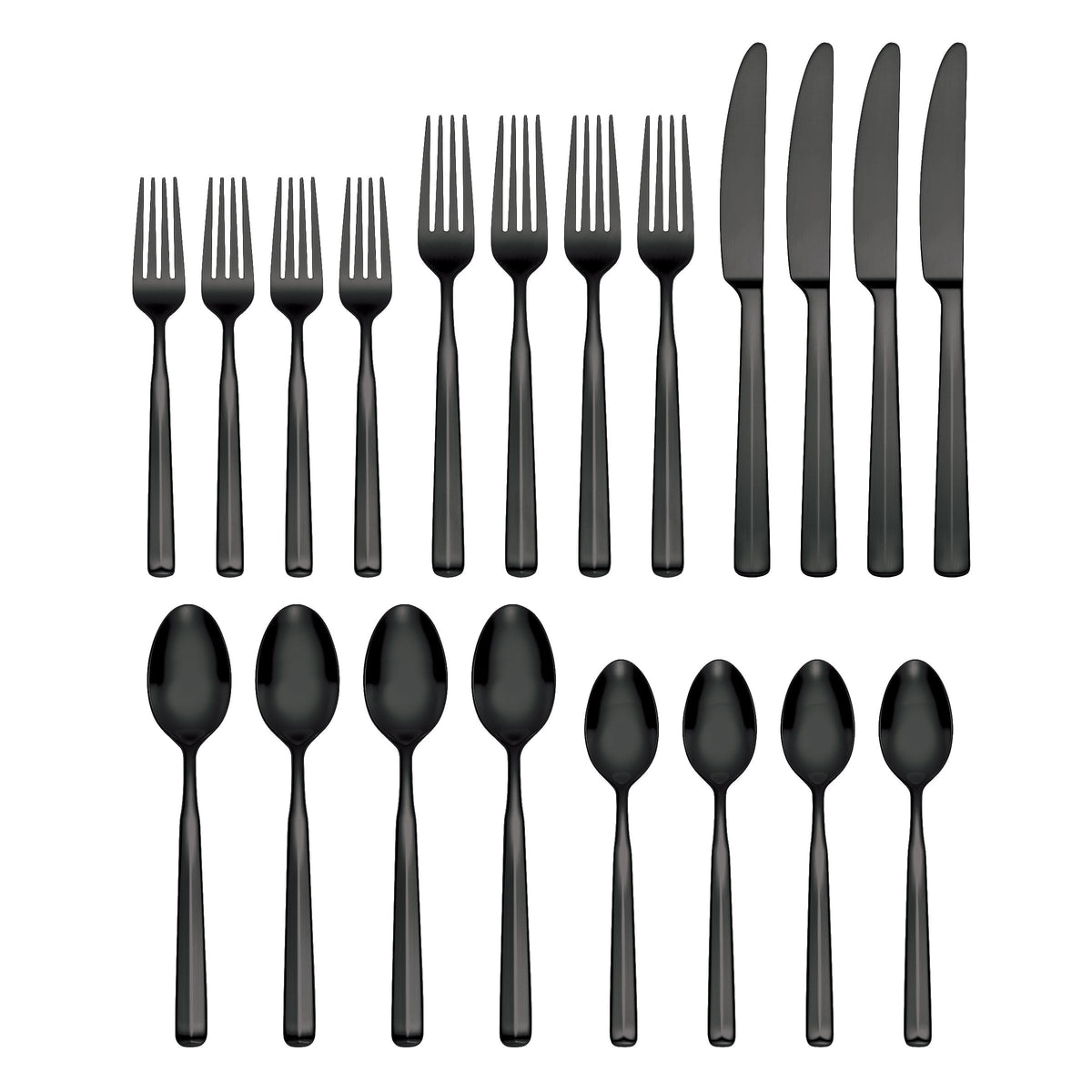 Ryder Black Satin 20-Piece Flatware Set