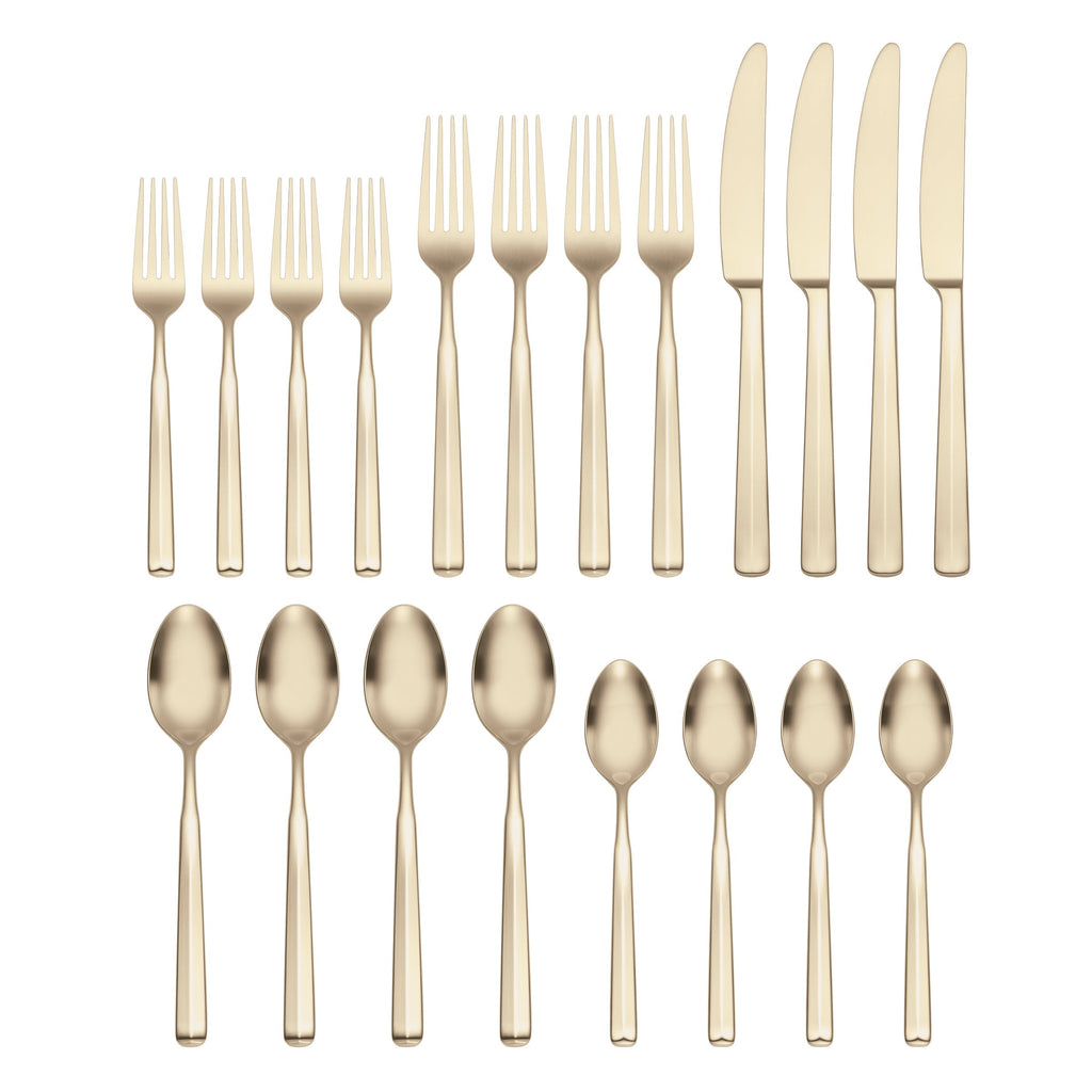 Ryder Champagne Satin 20-Piece Flatware Set