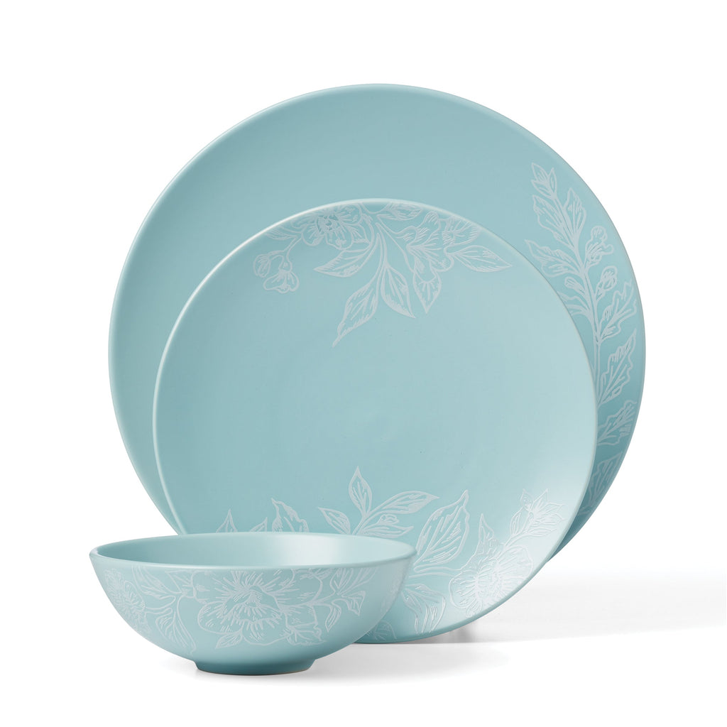 Roseto French Blue 12-Piece Dinnerware Set