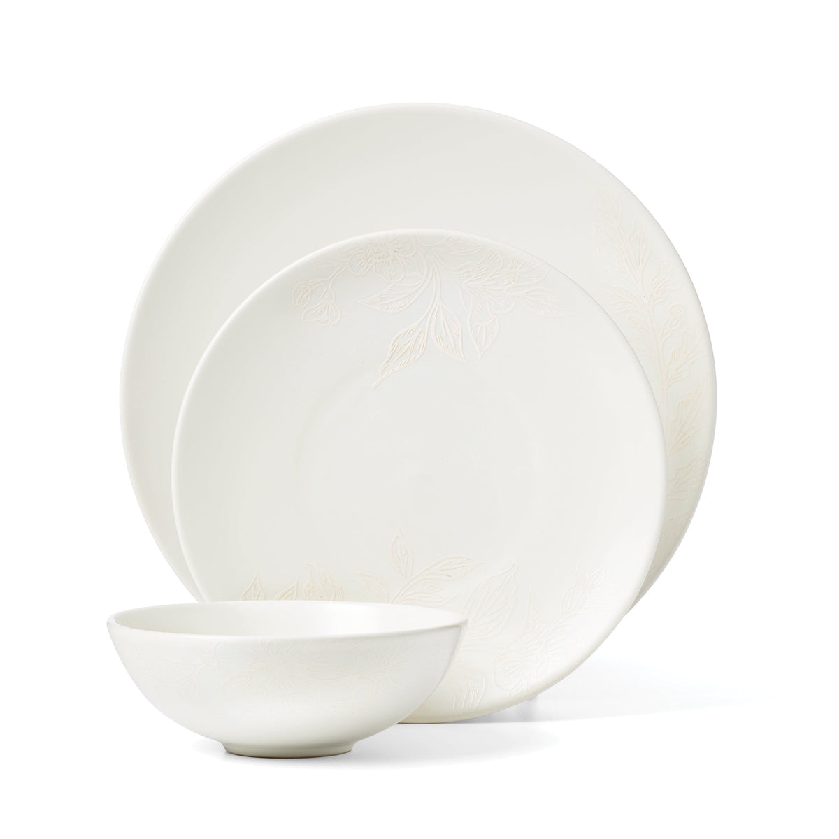 Roseto White 12-Piece Dinnerware Set