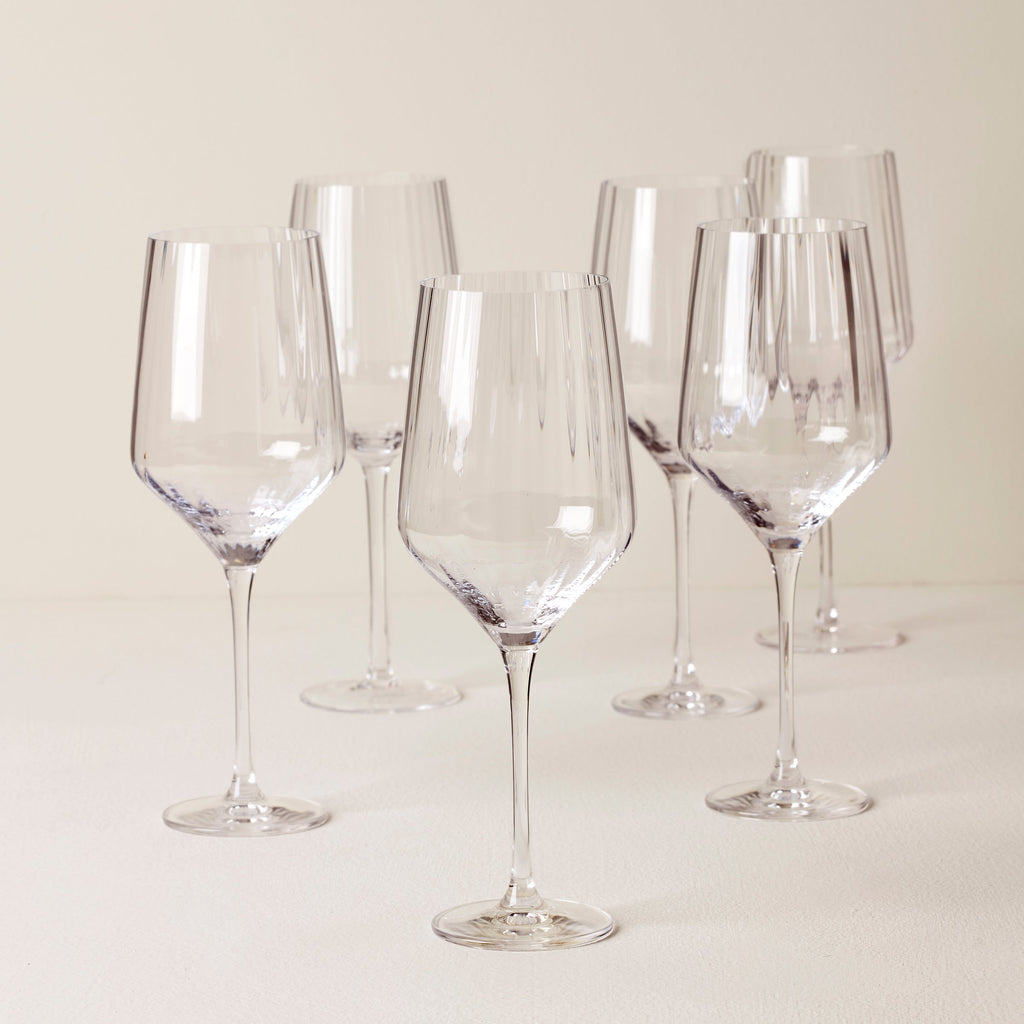 Tuscany Classics Angled Optic Wine Glasses, Set of 6