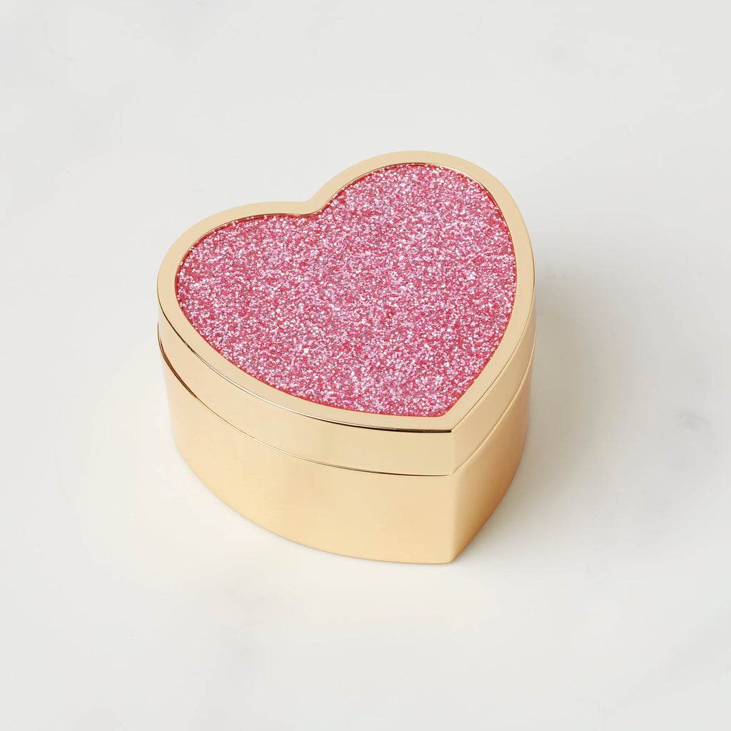 Sitting Pretty Pink Glitter Heart Box