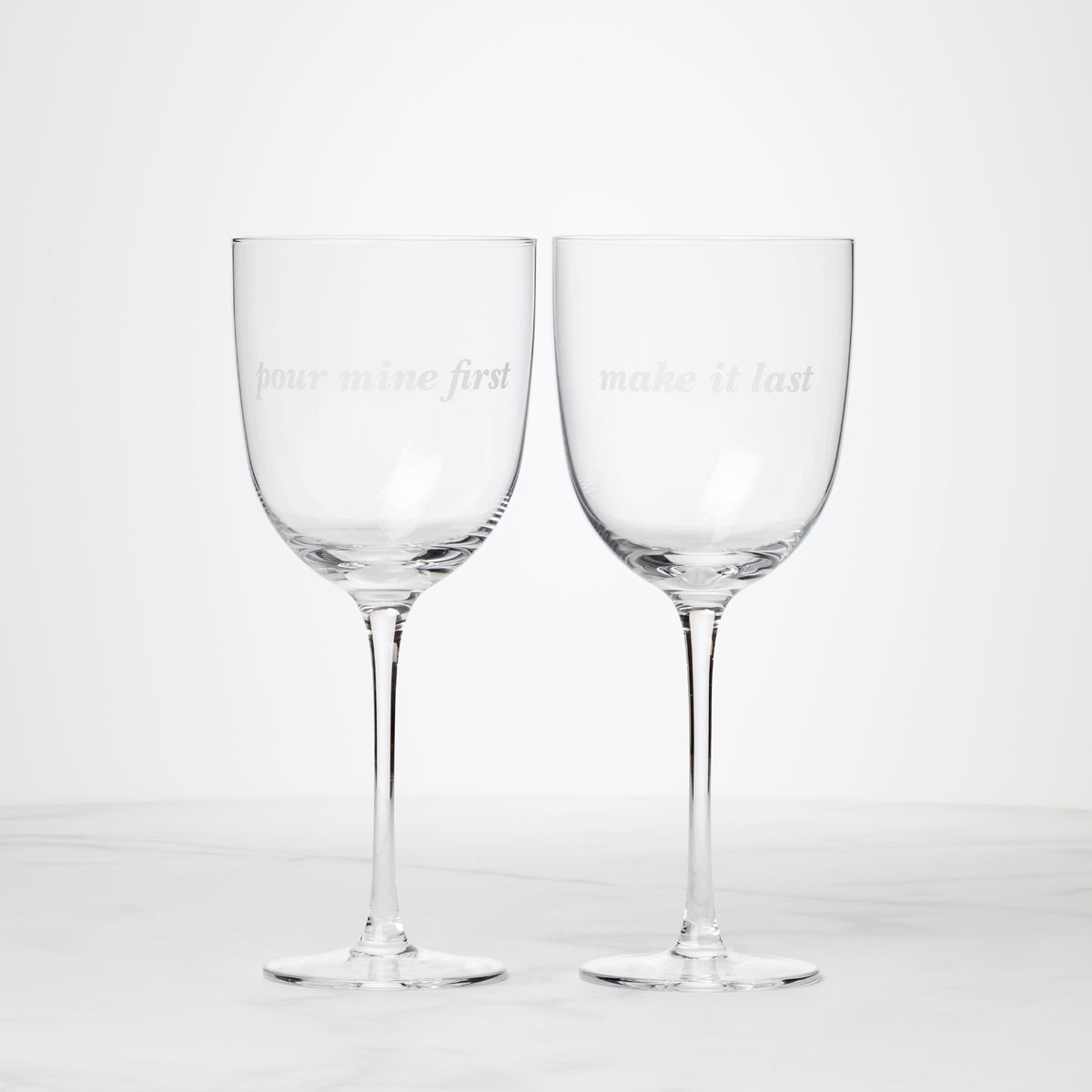 Pour Mine & Make It Last Wine Glasses, Set of 2
