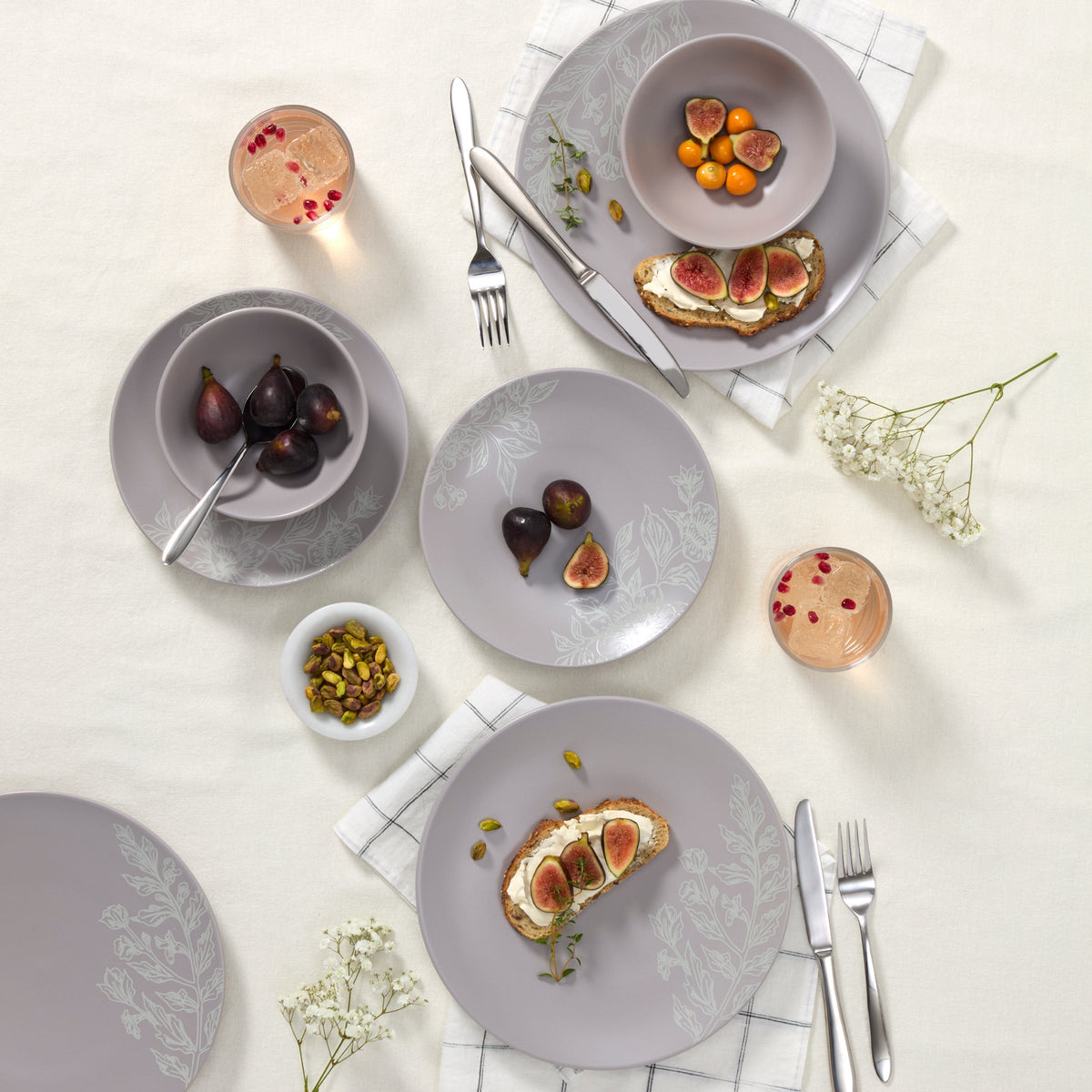 Roseto Pumice 12-Piece Dinnerware Set