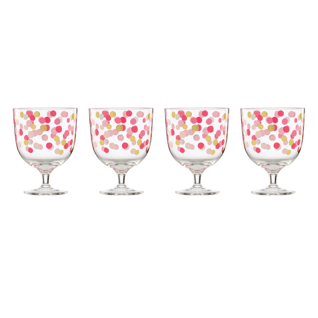 It's Raining Confetti Short Wine Glasses, Set of 4