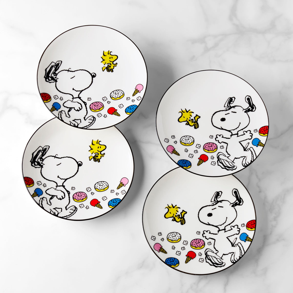 Chef Snoopy Accent Plates, Set of 4